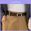 Винтажный корейский металлический ремень Ins для джинсов без отверстий, элегантный черно-коричневый дизайн