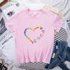 Ladies' Casual Love Footprint Print Loose Casual Round Neck Pure Cotton Short Sleeved T-Shirts Women’s