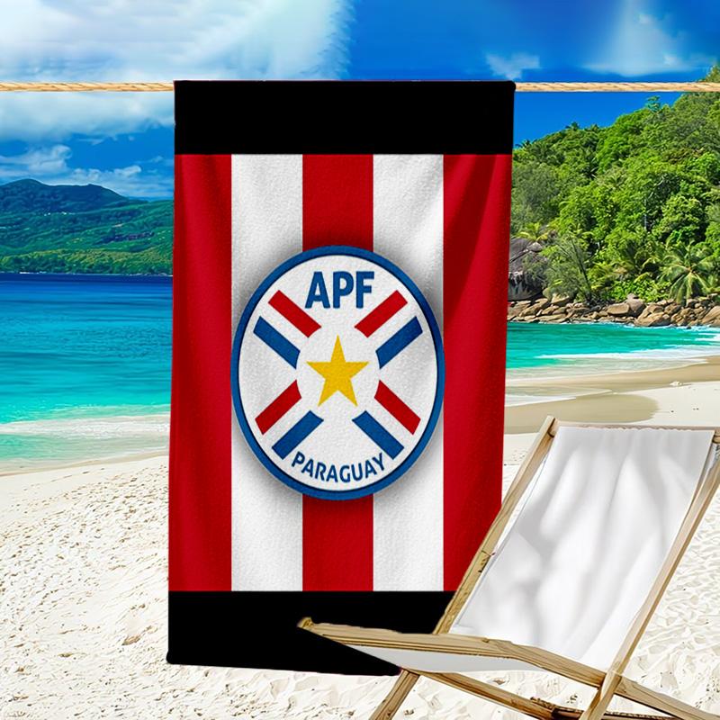 Paraguay Football Federation Emblem Microfiber Beach Towel, Lightweight And Quick-Dry, for Summer Travel, Beach Essential, Swimming Pool Outdoor