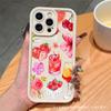 Клубничный фруктовый коктейль подходит для чехлов iPhone 16, iPhone 15 Pro Max Модный 11/12/13/14 Pro