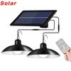 2 Solar Chandeliers Outdoor Waterproof 60LED Solar Lights with Remote Control Switch Lighting, Used for Garden Floodlights, Courtyard Street Lights