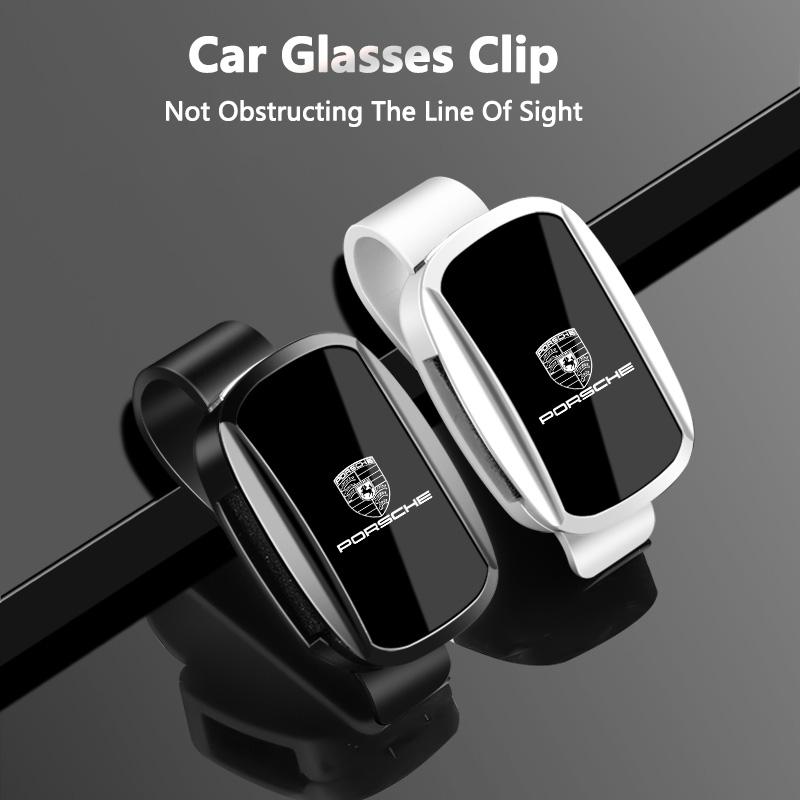 Высококачественный зажим для очков на солнцезащитный козырек автомобиля, держатель для солнцезащитных очков для Porsche 911 718 Cayenne Cayman Panamera Macan Taycan Boxster Pajun