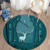 Floor Mat Living Room Rug Children's Crawling Play Area Mat Anime Carpet Door Mat Forest Fawn Round Rug