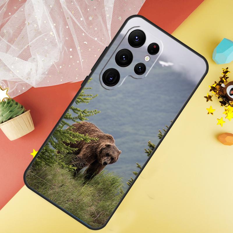 Чехол Медведь Гризли для Samsung Galaxy S24 S23 S22 Ultra S21 S20 FE Note 20 Note 10 S8 S9 S10 Plus
