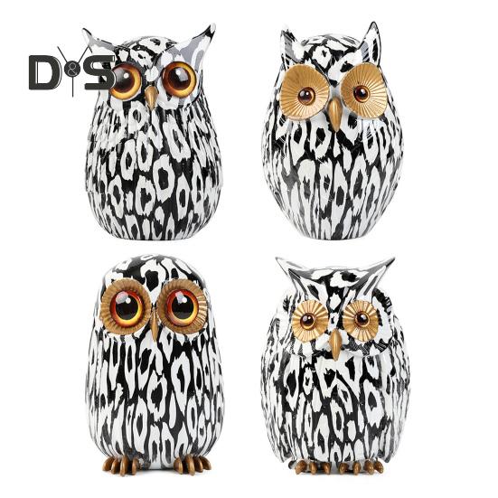 Граффити Сова Фигурка Сова из смолы Украшение для рабочего стола Многоцветная статуя Совы для дома Подставка под телевизор Офисная книжная полка Украшение стола