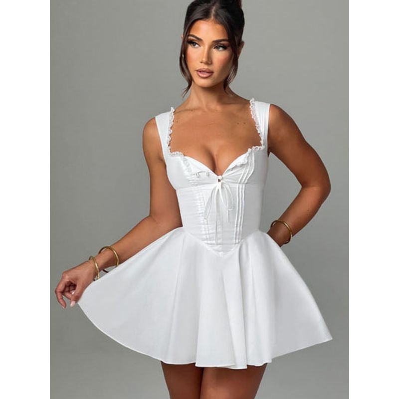 Moonlight Dance French Style First Date Pure Desire Style Sweet Girl Lace Edge Suspender Skirt Waist-Tight Slim Looking Short a Words Dress