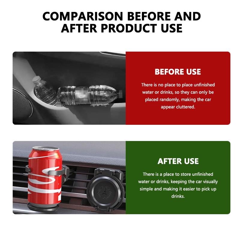 Car Styling Cup Holder Foldable Air Outlet Beverage Ashtray Fixed Bracket For Benz AMG CLA CLS C180 C200 W204 W205 Exclusive A C RI8
