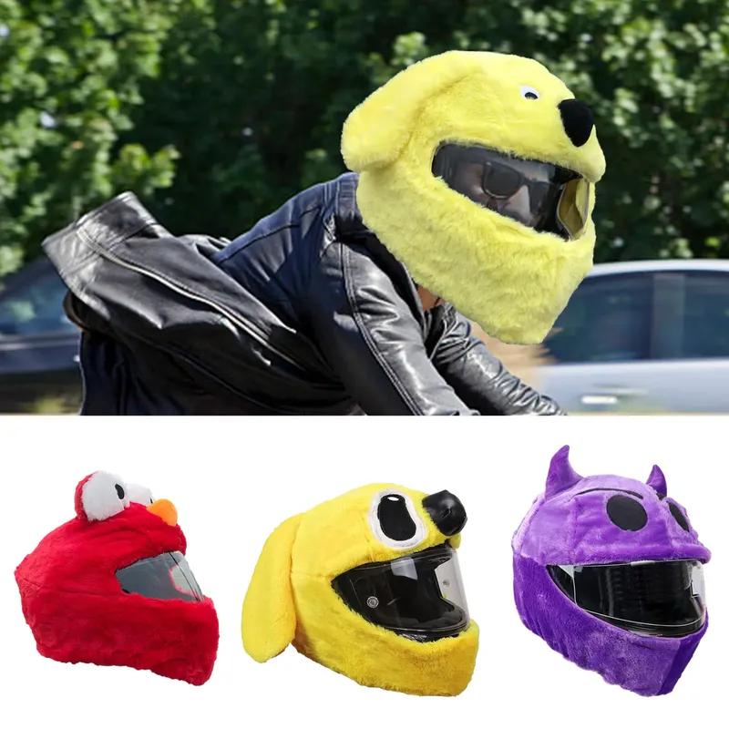 Motorcycle Helmet Covers Funny Cartoon Plush Helmet Protective Cover Helmet Full Face Covers for Personalized Helmets Party