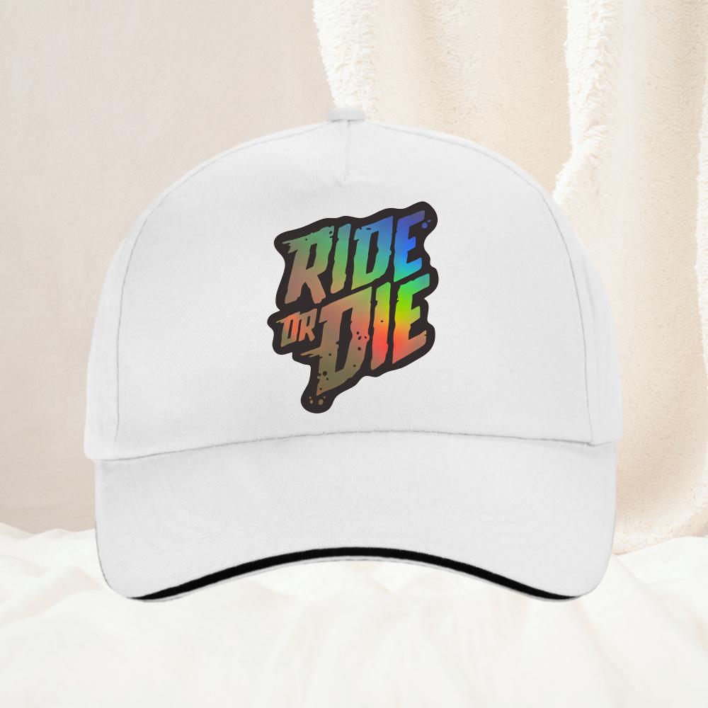 Хлопковая кепка с принтом 'Ride or Die' на спине Модный бренд Люкс Yk Бейсболка Унисекс Женская Летняя регулируемая Кепка Snapback