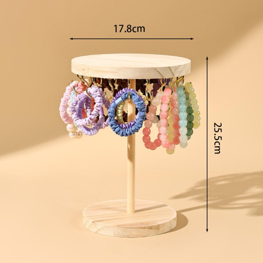 Wood Necklace Organizer Round Bangle Storage Rack New Earrings Shelf  Jewelry