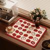 Tabletop Drainage And Water Absorption Pad Cute Apple Grid Pattern Insulation Meal Pad