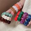 Acrylic Marbled Round Spliced Bracelet - Elegant Chinese-Style Fashion Bangle for Women