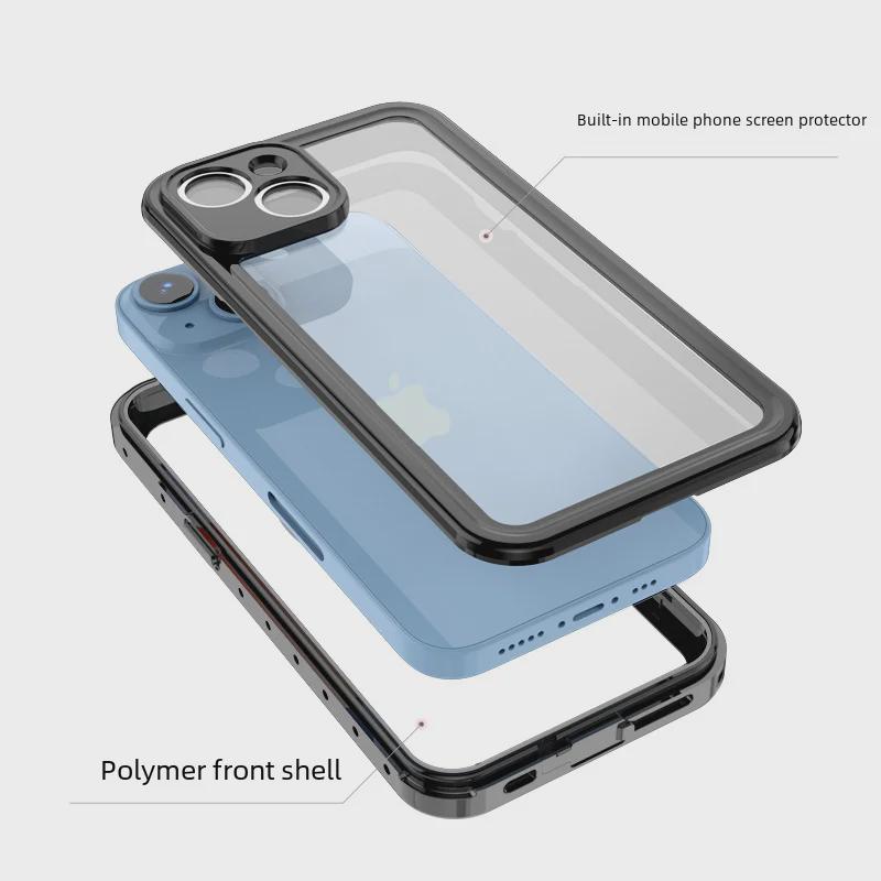 Водонепроницаемый чехол для дайвинга для iPhone 14 Pro Max - прозрачный, защитный, противоударный чехол