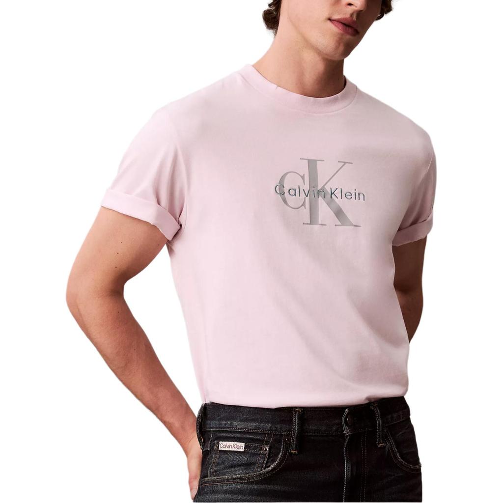 Calvin Klein Свободная Мягкая Дышащая Удобная Футболка с Круглым Вырезом и Коротким Рукавом с Буквами Мужские Топы 4RB862G-TN9