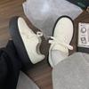 Little White Shoes Spring Thick-soled Contrasting Colors 2025 Spring New Popular Niche Versatile Port Heightening Board Shoes Campus Students