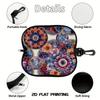 2D-Bohemian Floral Print Protective Sunglasses Case, Vintage Mandala Eyewear Holder, Zipper Travel Spectacle Pouch for Women Accessories