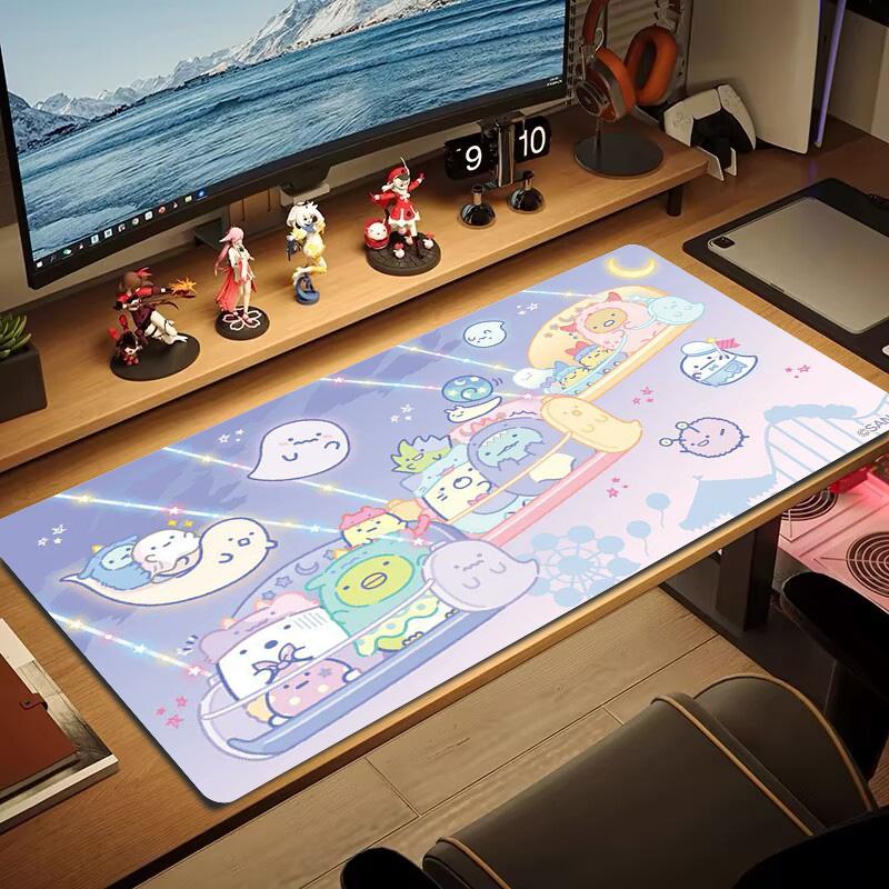 Sumikko Anime Color Mouse Pad Large Gaming Table Cushion Non-slip Laptop Tablet Big Mousepad XXL Mat Mini PC Playmat With Lock edge