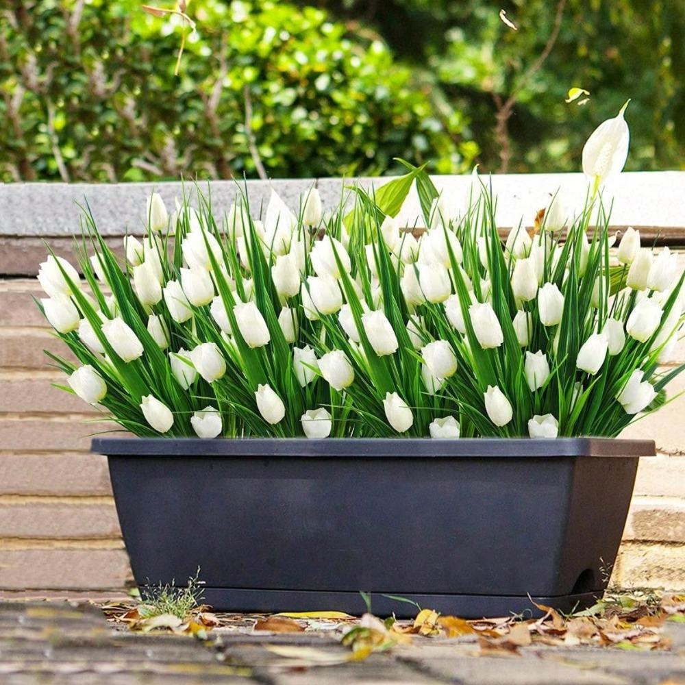 Букет из 6 шелковых тюльпанов, искусственные тюльпаны, всего 30 головок, искусственная цветочная композиция для домашнего офиса, вечеринки, свадьбы, отличный подарок на День матери