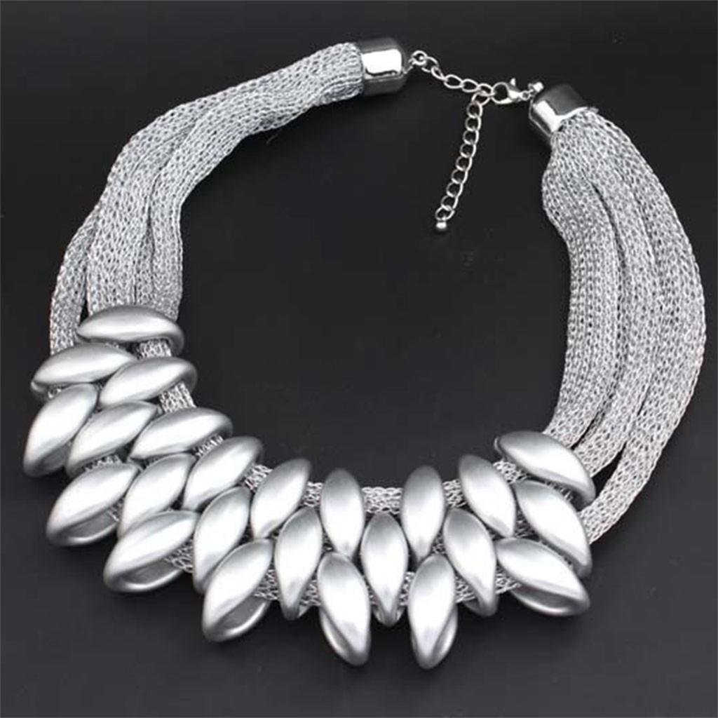 Женщины Леди Колье Заявление Нагрудник Вязать Ожерелье Мода Очарование Ювелирная Цепочка