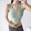 Летние женские майки, белые тонкие короткие футболки без рукавов, женская спортивная одежда