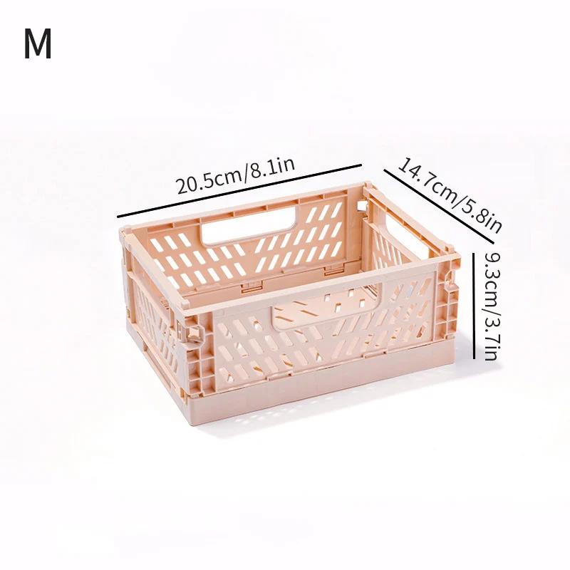 1-3pcs Plastic Foldable Storage Crate Folding Box Basket Stackable Jewellery Toys Boxes Organizer Cosmetic Drawer Case Portable
