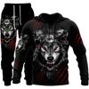 Wolf 3d Printed Hoodie Clothing Suit Pants Suit Male Spring And Autumn Casual Sweashirt Pullover Men Tracksuit Set Fashion Men's