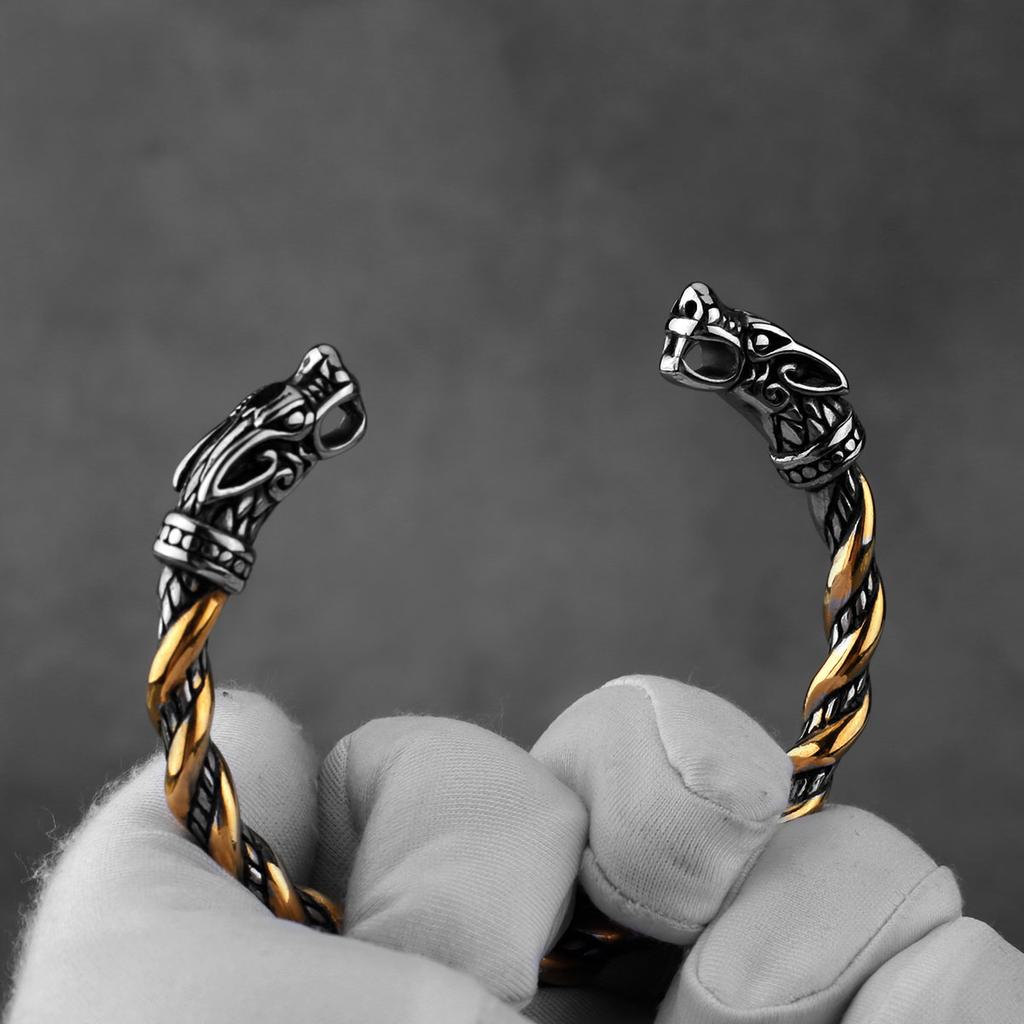 Viking Смеситель Трехцветный Опционально Браслет Манжета Нержавеющая Сталь Модный Тренд Свадебный Подарок Мужские Украшения Оптом