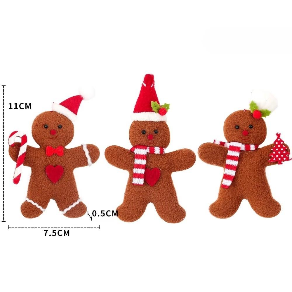 3pcs Set Christmas Gingerbread Man Hanging Ornaments Christmas Tree Decorations  Christmas
