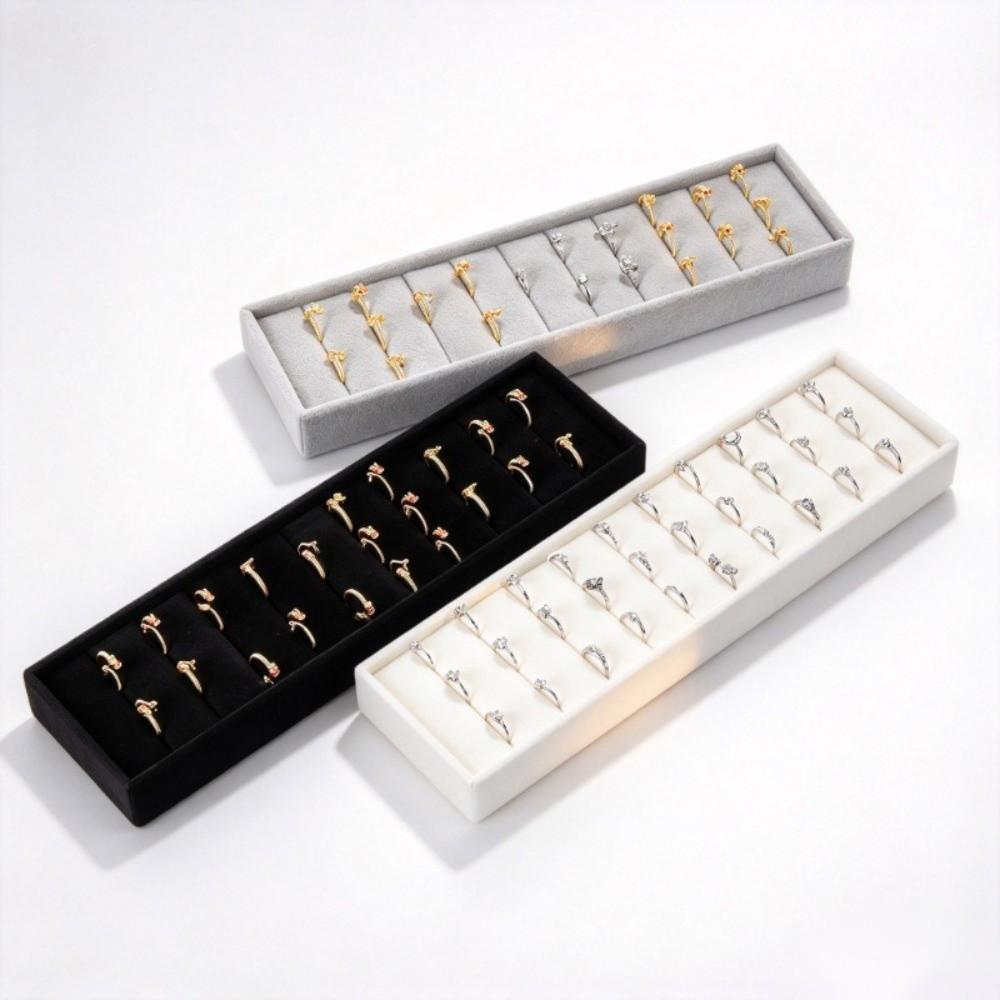 10 Slots Ring Holder Velvet Surface Jewelry Stand New Jewelry Display Tray Retail Showcase