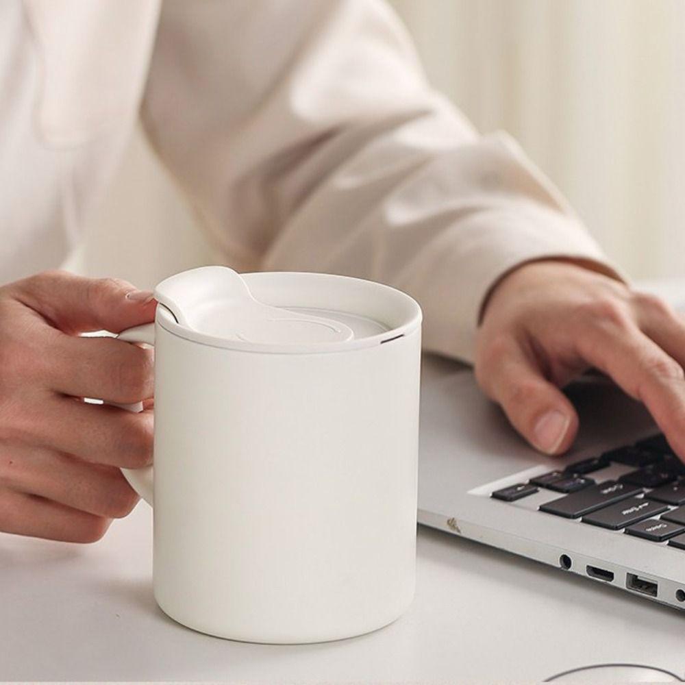 Rotating Dust Cover Insulated Coffee Mug 300 ML Milk Cup Minimalist Thermos Cup  Study