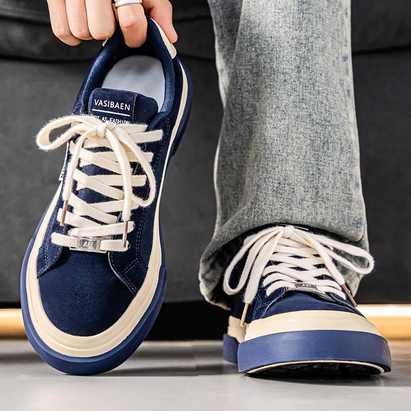 Fashion Skateboarding Shoes For Men Men's Skate Shoes Thick Sole Casual Comfortable Sneakers Trainers Lace Up Platform Skateoard Shoes