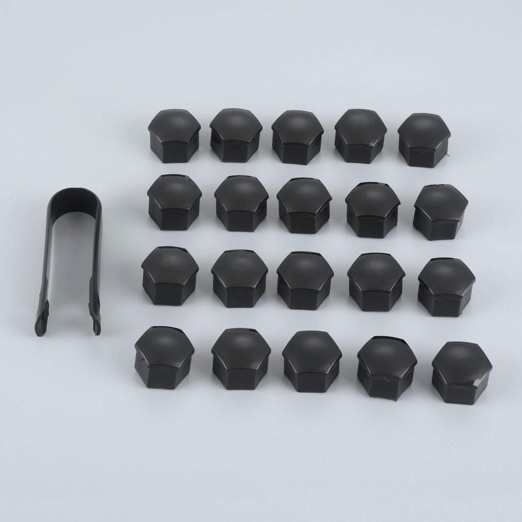 Колпачок гайки колеса, колпачок гайки колеса, автомобильный колпачок болта, колпачок гайки шины, противоугонный, 17 мм, черный, набор из 20 шт.