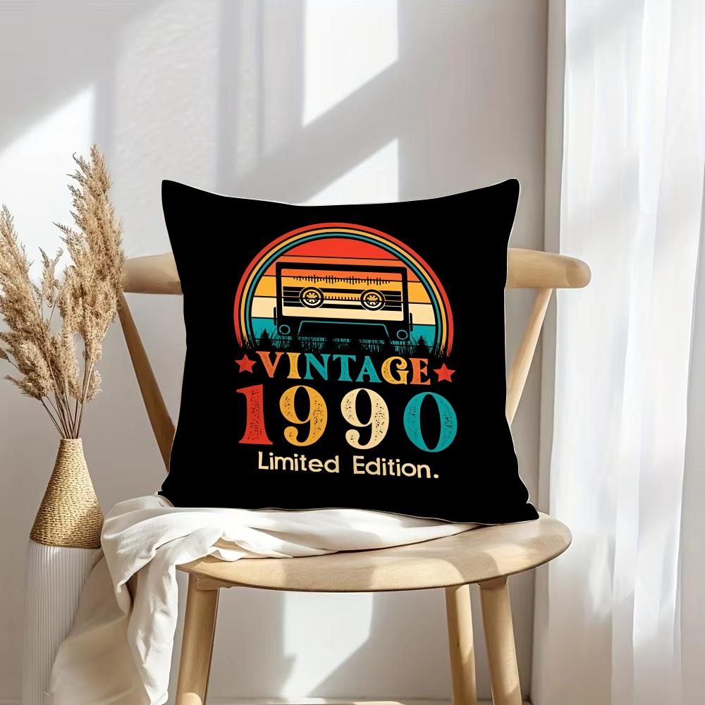 Retro Cassette Tape Cushion Cover Soft Plush Throw Pillow Cover DoubleSided Decorative Cushion Case Sofa Bedroom Home Decor