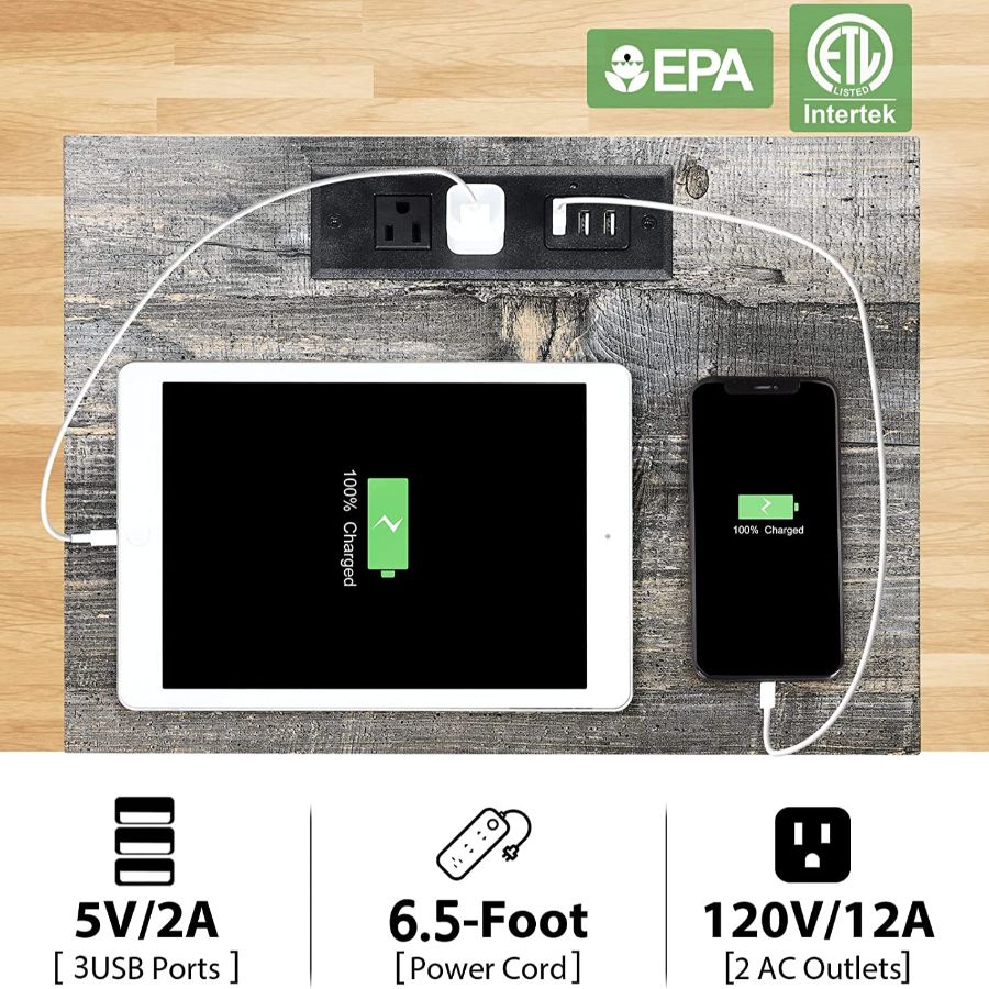 Прикроватная тумбочка с рядной розеткой, подвесной ящик - три USB-версии, подходящие для спален
