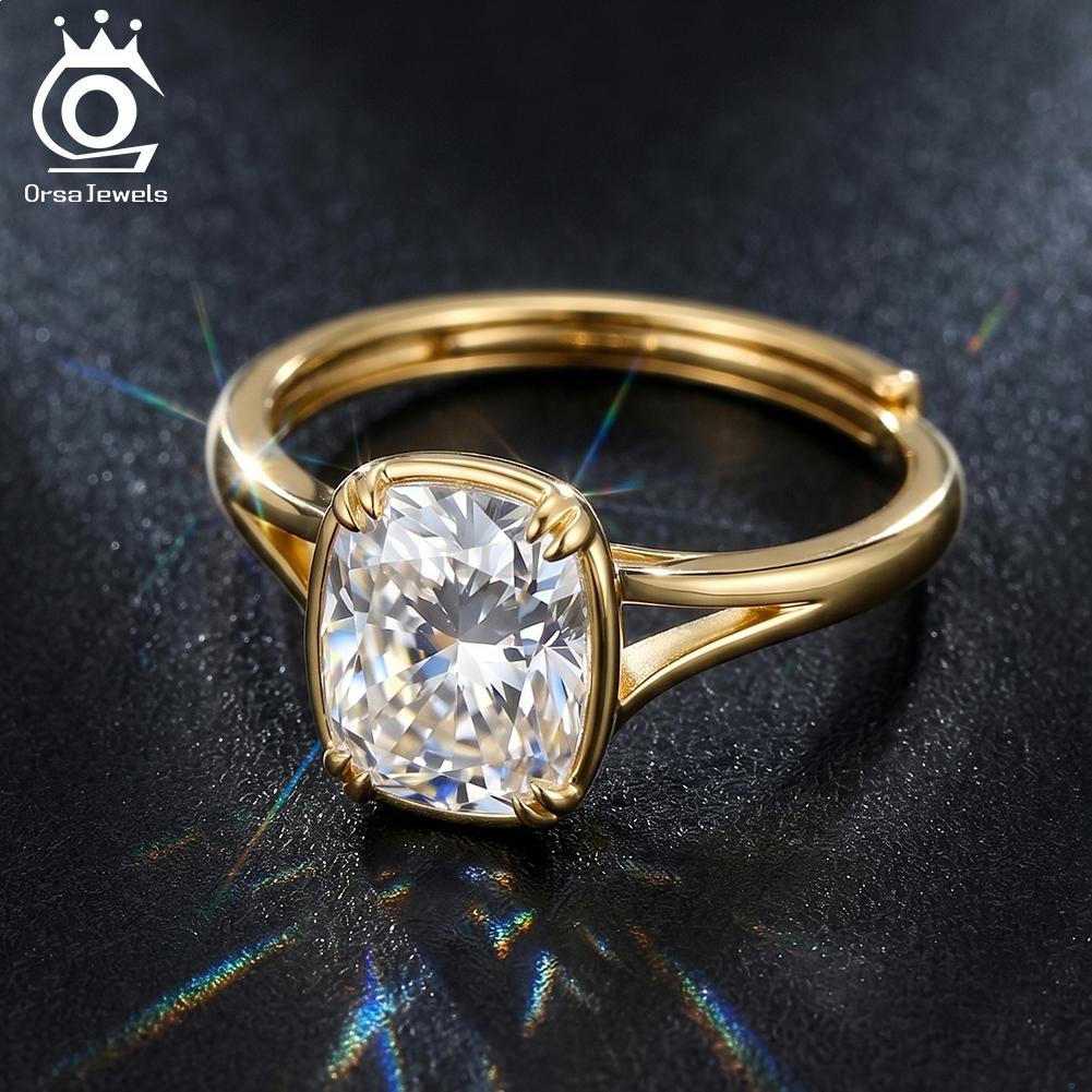 ORSA JEWELS Изумительное кольцо из стерлингового серебра 925 пробы, цвет D, VVS, муассанит, бриллиант, ювелирное изделие для женщин, роскошное обручальное кольцо, подарок MOR17