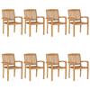 VidaXL Stackable Garden Chairs 8 Pcs Solid Teak Wood