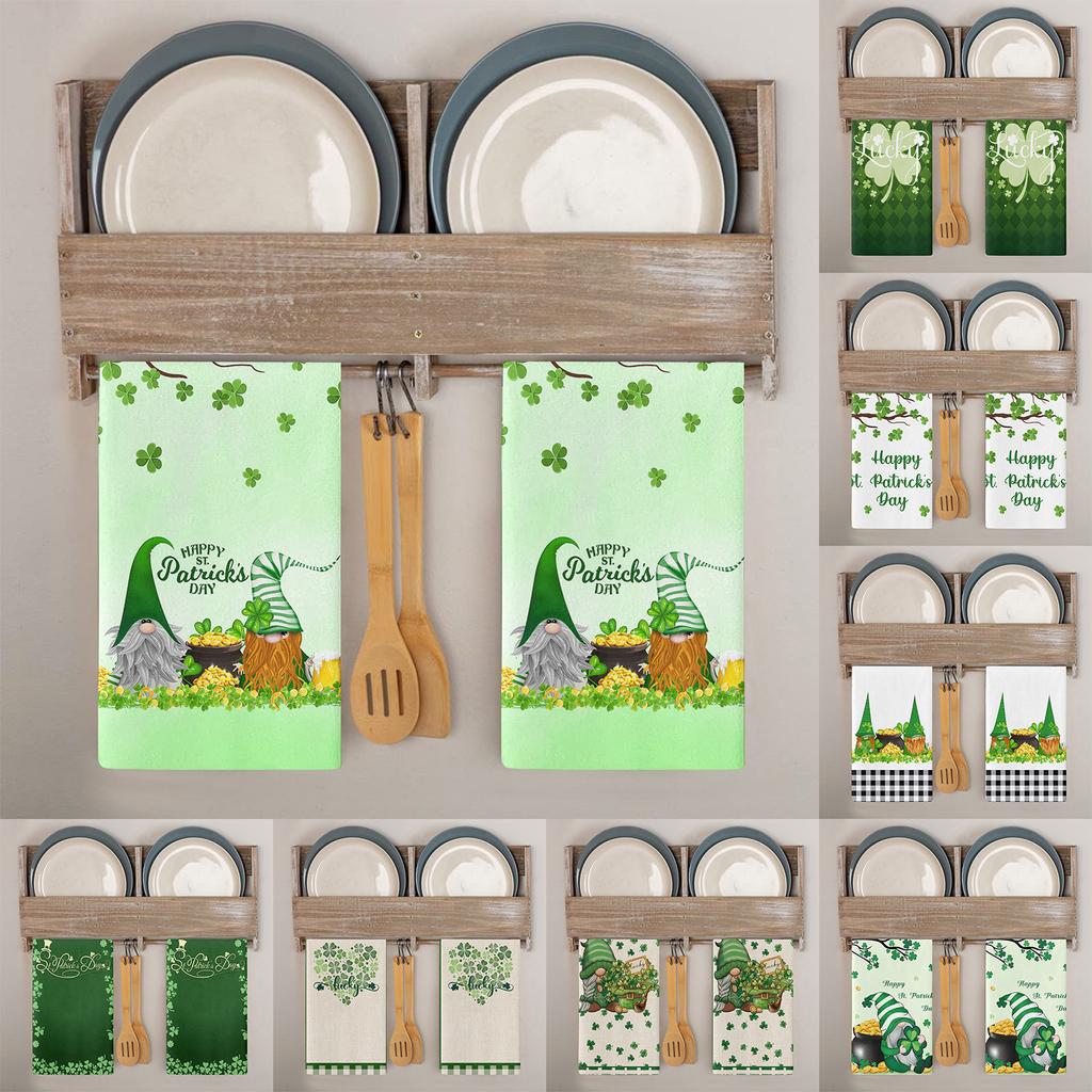 Кухонные полотенца, 1 шт., впитывающие полотенца для мытья посуды на день Святого Патрика