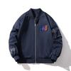 Mens Winter Thickened Bomber Jacket With Embroidery Patch Loose Fit Casual Outerwear Teens Adults