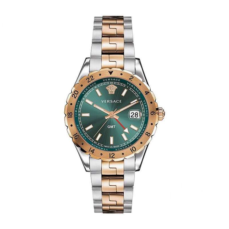 Versace Мужские двухцветные швейцарские кварцевые часы Hellenyium GMT 42 мм V11050015