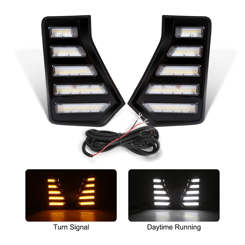 For Toyota Tacoma LED DRL Daytime Running Lights Fog Lamps Front Bumper Driving Headlights White Yellow Car Acssories 12V