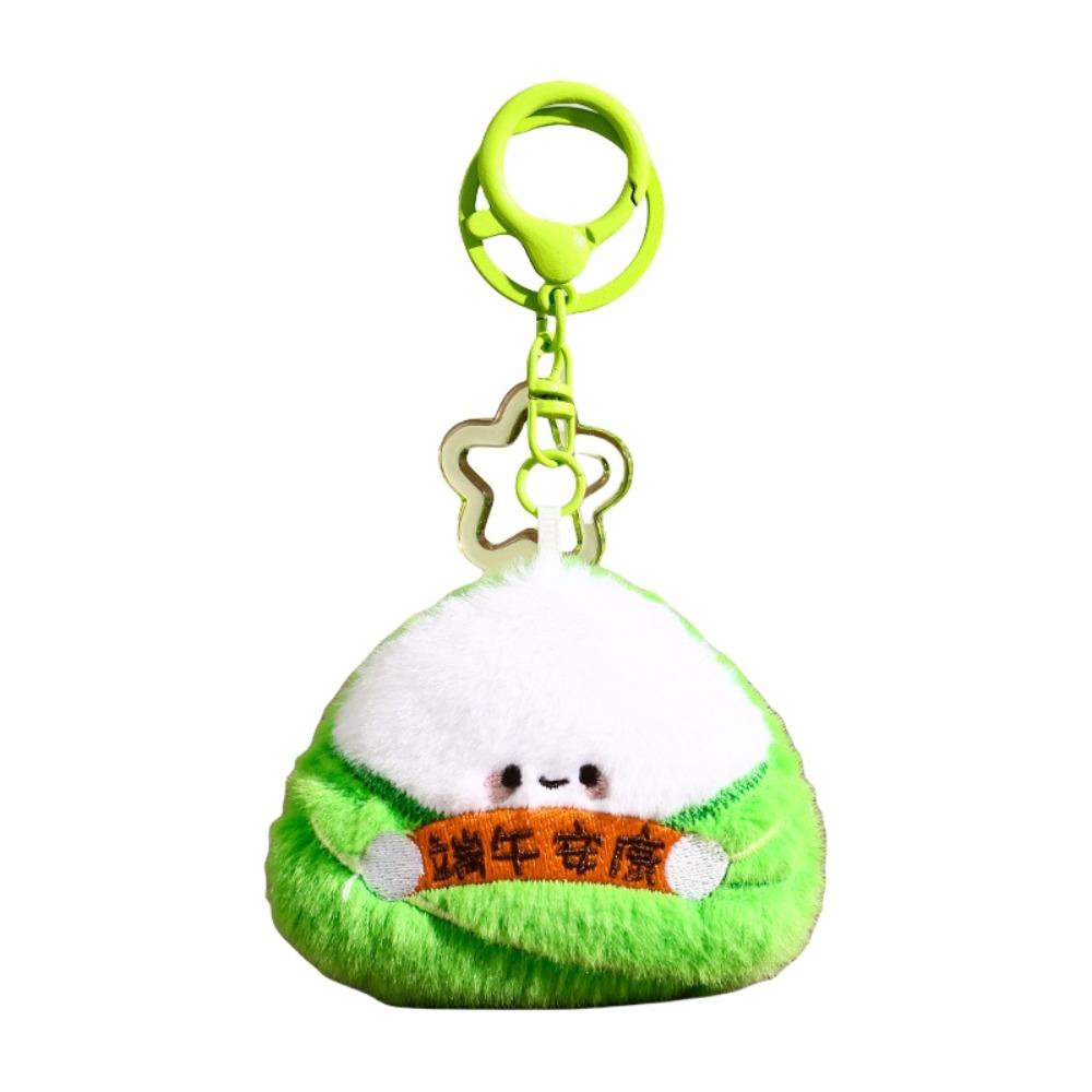 Ornaments Dragon Boat Festival Keychain Green Zongzi Food Shape Car Pendant  Backpack Decor