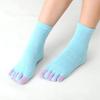 1Pair Five Finger Socks Women'S Pure Cotton Five Toe Socks Sweat Absorbing Mid Tube Split Toe Socks Warm Toes Short Socks