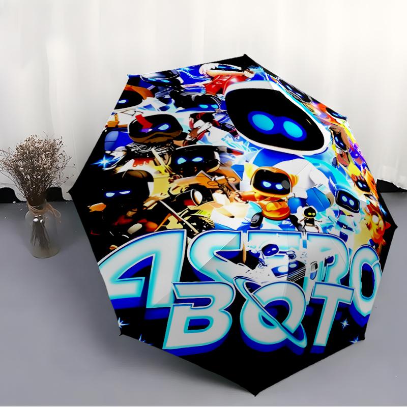 Автоматический зонт Astro Bot4 Print, 8 спиц, железный каркас, пластиковая ручка, подходит для путешествий на открытом воздухе и на каждый день, идеальный подарок