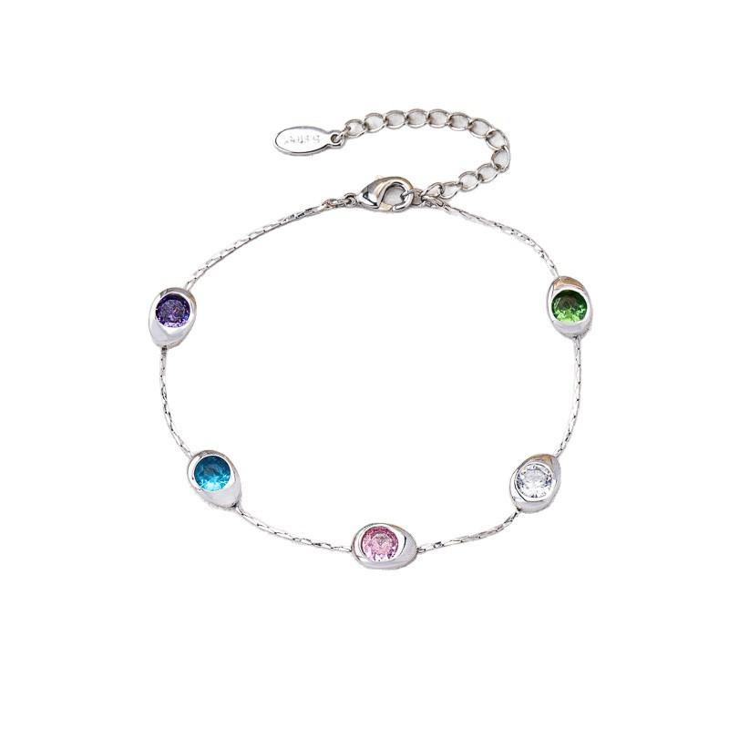 New colorful zircon women's chain exquisite simple fashion thin chain jewelry gifts niche design accessories