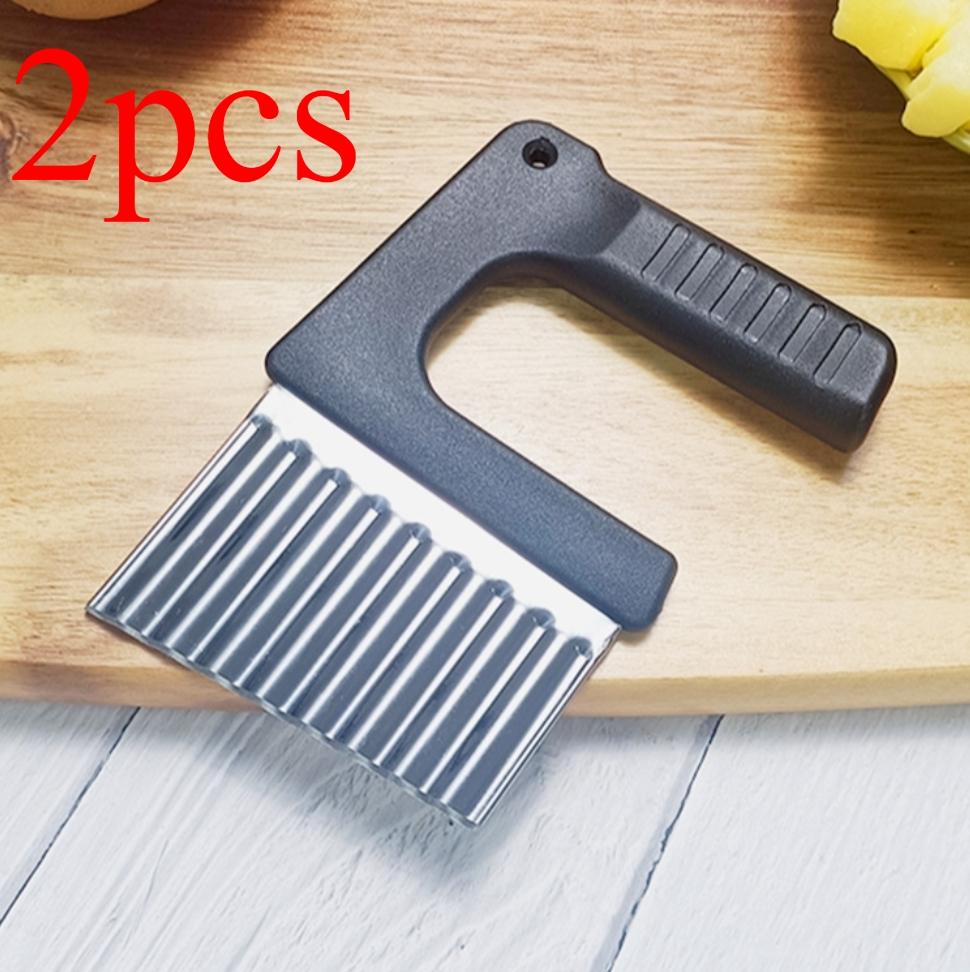 Лезвие для фигурной резки, Нож для вафельной резки картофеля, Нержавеющая сталь, Овощной нож для нарезки волнами, Слайсер для картофеля фри для моркови, лука