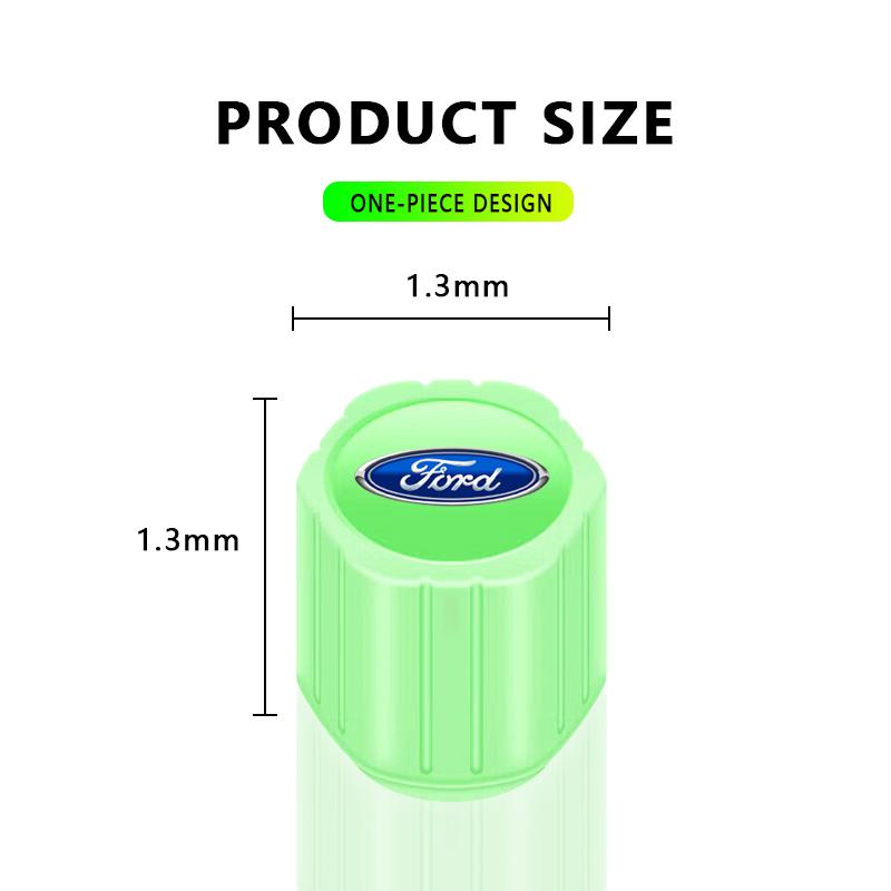 For Ford F MK4Luminous Car Badge Wheel Tire Valve Caps Covers for Ford Focus ST Ranger Mondeo Kugo Ecosport Fiesta Kuga Fusion Ghia Explorer