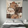 Capybara Wall Tapestry Aesthetic Wall Hanging Printed Fabric Blanket Decorative Tapestries for Bedroom Living Room Home Decor