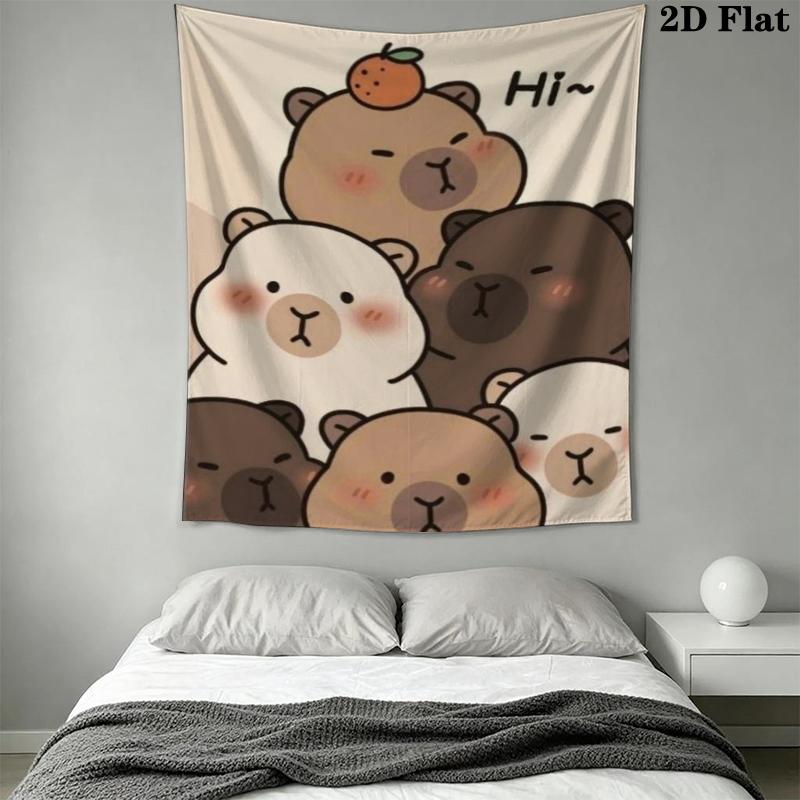 Capybara Wall Tapestry Aesthetic Wall Hanging Printed Fabric Blanket Decorative Tapestries for Bedroom Living Room Home Decor