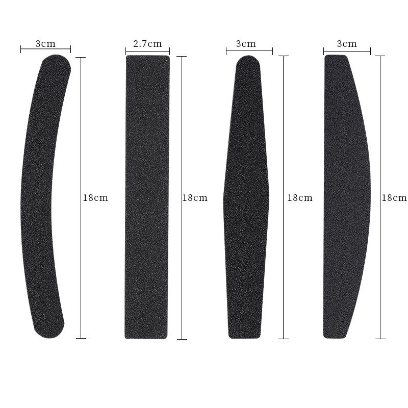 Straight Replacement Nail File 100/180/240 Grey Black Removable SandPaper With Stainless Steel Handle Metal Sanding Nail Files
