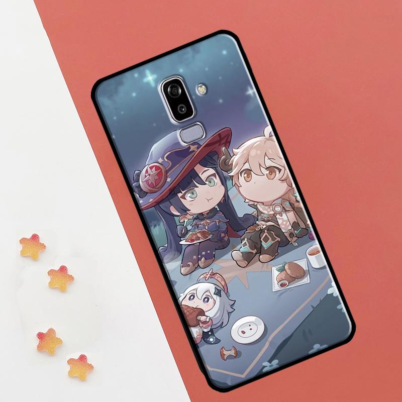 Чехол-чиби Genshin Impact для Samsung Galaxy J8 2018 A7 A9 A6 A8 J4 J6 Plus J1 A3 A5 2016 J3 J5 J7 2017